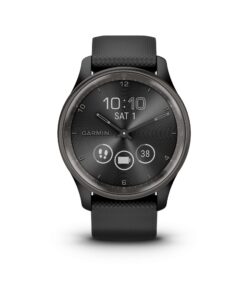 Garmin vívomove Trend - Montre connectée hybride - Gris avec bracelet noir