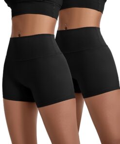 Short Sport VOENXE Femme Élégant et Confortable, Anti-Frottement Global Recycled Standard, Lot De 2 Short Cycliste VOENX
