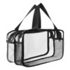 Trousse de Toilette Voyage Aucuu Grande Capacité pour Homme et Femme, Sac Cosmétiques PVC Transparent Double Couche, 27