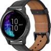 Wanme Cuir Bracelet Compatible avec Garmin Vivoactive 3 / Venu/Venu Sq 2 / Venu Sq Homme Femme, Bracelet de Remplacement