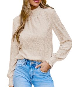CUPSHE Chemisier à col en dentelle tendance automne-hiver femme petit prix confortable
