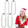 Hifot Collier Lumineux Noel Enfants Adultes 3 Modes Collier Sapin de Noël Père Noëlbijoux Noel | Accessoires Party Carna
