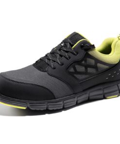 Chaussures de sécurité légère pour hommes Spiiez Noir/Vers EU 40-46 - respirantes et idéales pour travail et quotidien