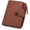 GOUNNU Portefeuille Homme en Cuir avec RF Lock Sécurité Porte Monnaie Homme Vertical avec Fermeture à Glissière et 15 Em