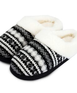 AONEGOLD Pantoufles Femmes Hiver Mémoire de Mousse Doublure en Peluche Chaussures Maison Antidérapant Intérieur/Extérieu