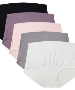 Mama Cotton High Tail Maternité Panties pour Femmes Couverture Complète de Grossesse Weary Multi-Pack (S-4XL)
