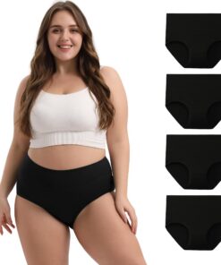 Coton Stretch Grande Taille Culotte Slip Confortable Lot de 4 OEKO-TEX Std 100 Femmes