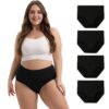 Coton Stretch Grande Taille Culotte Slip Confortable Lot de 4 OEKO-TEX Std 100 Femmes