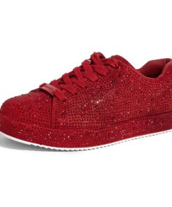 LUCKY STEP Chaussures Brillantes Baskets à Plateforme et Strass pour Mariée | Chaussures pour Mariage | Style Éclatant |