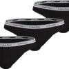 Calvin Klein Slip Bikini Femme en Coton Stretch Noir, Lot de 3 Modèles M