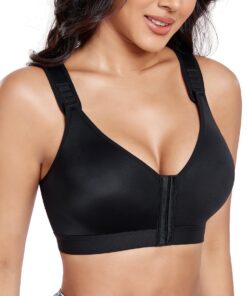 Soutien-gorge Lemorosy fermeture devant postopératoire sans armature réglable pour poitrine forte racerback confort supp