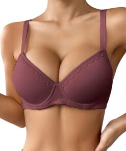 Soutien-gorge push-up confortable et respirant pour femme avec armatures trois rangées, bustier de soutien haute courbe