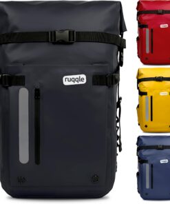 Sac Ruqqle Étanche 20/30/45L, Sac à Dos Confort Imperméable pour Voyage et Randonnée, 3 Poches Externes