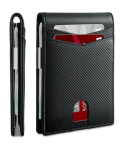 DFHXALH Portefeuille Homme Carbon Fibre Luxueux pour Hommes Small Short Purse Mâle - Noir Carbone DFHXALH Portefeuille H