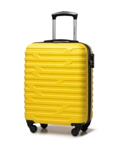 Valise cabine WITTCHEN RigideABS 4 Roulettes Pivotantes Jaune Voyage Air France Easyjet Ryanair