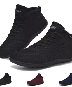 Schuvox Bottines Hiver Femelles Chaudes Fourrées Antidérapantes Bottes de Neige Minimalistes Semelle Zéro Drop