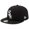 New Era Chicago White Sox Black Base 59Fifty Basecap pour supporters des sports en todos les saisons de la collection 20