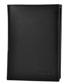 Charmoni - Grand Classique Portefeuille en Cuir Vachette Noir pour Homme avec Protection RFID et Blocage