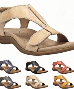Hejunx Sandales orthopédiques Femmes Pieds Larges Chaussures d'été Talons Ouverts