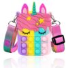Accevo Licorne Pop-It Push Bubble Fidget Toys Sensory Toys pour Enfants et Femmes, Sac à Main Anti-Stress et Sac à Bando