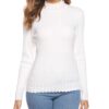 Pull Sykooria Femme Hivernal Chaud Tricoté Mode Col Roulé Longues Manches MoulantBasique Côtelé