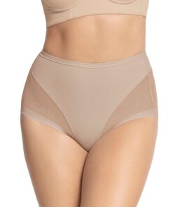 Leonisa culotte gainante taille haute invisible avec tulle pour femme - confortable - compression