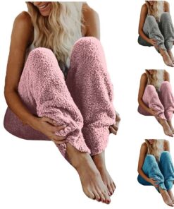 Pantalon de pyjama long en coton pour femme - Robe de nuit douce et confortable - Pantalon de loisirs thermique en polai