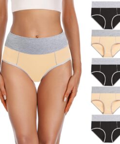 YaSharer Culottes en Coton pour Femmes - Confort, Grande Élasticité et Taille Haute - Lot de 5 - Athlétisme et Relax