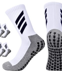 KTUEOV Chaussettes Antidérapantes pour Homme et Femme | Taille 38-46 | Chaussettes Respirantes et Adhésives pour Running