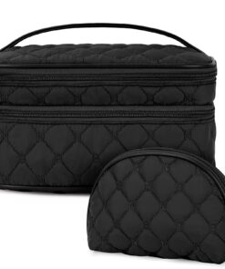 NUBILY Trousse de Toilette Femme Imperméable Grande Capacité Sac à Cosmétiques 2 Couche 2 Pièces Trousse à Maquillage