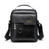 ANPTER Sac Bandoulière Homme Noir Besace Sacoche Cuir Business Voyages Travail