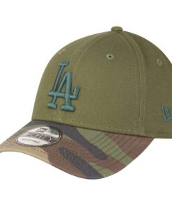 New Era Chapeau de Base-ball 9Forty Strapback - Los Angeles Dodgers Oliv Camo - Cap Réglable pour Hommes et Femmes