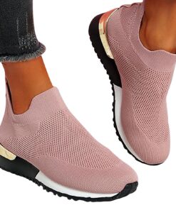 Chaussures de Sport Femme Mode Chaussures sans Lacet Outdoor Congé Sécurité Chaussures Casual Pas Cher