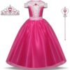Déguisement Aurore Fille Cosplay Noël Carnaval Halloween Fête Anniversaire Enfant Costume Rose 3-13 Ans Déguisement Au