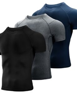 Niksa 3 Pack Tee Shirt Compression Homme Vetement de Fitness Gym Vetement Sportif pour Jogging Musculation Baselayer