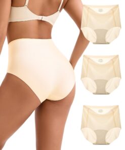 Culottes sans couture INNERSY Femmes Taille Haute Élastiques Invisible Microparticules Légères Lot de 3 Conforme OEKO-TE