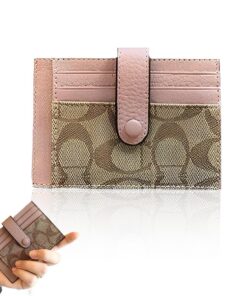 SULIUDAJI Portefeuille Femme en Cuir Véritable Porte-Cartes de Crédit Ultra-Mince Cadeau, Rose Femmes Affaires Voyage