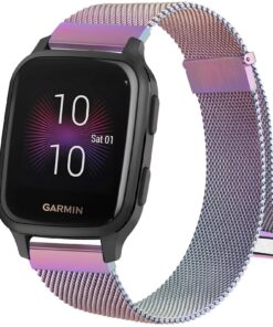 Bracelet Garmin Venu Sq Music en acier inoxydable 20 mm pour homme et femme
