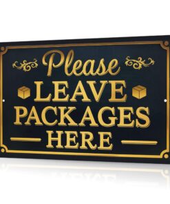 Panneau en aluminium Putuo Decor « Please Place Packages In Box » pour boîtier de livraison | Decor | Livraison | Extéri