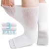 Chaussettes Diabétiques LOFIR Coton Homme OEKO-TEX Chaussettes Sans Élastique Sans Coutures Grandes Chaussettes Extra La