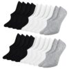Chaussettes Basses Invisibles Blu Ninfee pour Femmes et Hommes - Lot de 10 Paires Respirantes Antidérapantes - Silicone