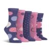 Chaussettes Spairs Femme en Bambou, À Pois Brillants et Colorés, Douces et Respirantes, pour une Douce Confort, Taille 3