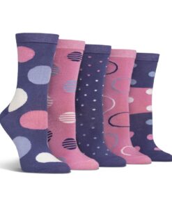 Chaussettes Spairs Femme en Bambou, À Pois Brillants et Colorés, Douces et Respirantes, pour une Douce Confort, Taille 3
