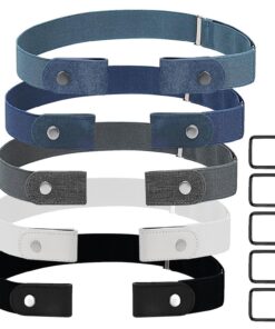 Ceinture Elastique Dafencar sans Boucle pour Femmes et Hommes - Solide, Durables et Super Elastiques, 5 Pièces Jeans Pan