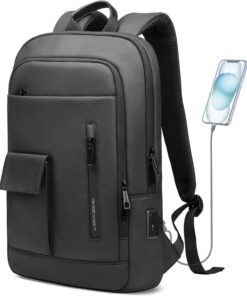 HEROIC KNIGHT Sac à Dos pour Ordinateur Portable et Tablette Imperméable Noir pour Hommes Travail et Voyage