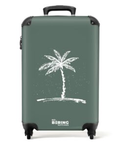 Valise Cabine Légère 55x35x25 cm avec Palmier - Trolley pour Avion 10kg