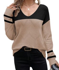 Pull Zeagoo Élégant Col en V Automne Mode Unisexe Manches Longues S-XXL