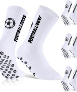 Niofind Chaussettes Antidérapantes Foot pour Football et Rugby Homme Femme - 3 Paires - Convient pour Basketball, Yoga e