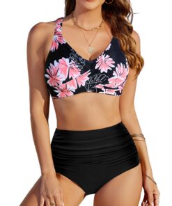 Maillot de bain deux pièces haute taille RITOSTA pour femme avec ventre plat et push upGlobal Recycled Standard Maillot