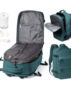 WEPOET Sac à dos vapeur imperméable voyage homme femme Bleu paönUSBPortCompartiment à chaussures